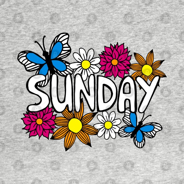 Sunday Flowers and Butterflies by julieerindesigns